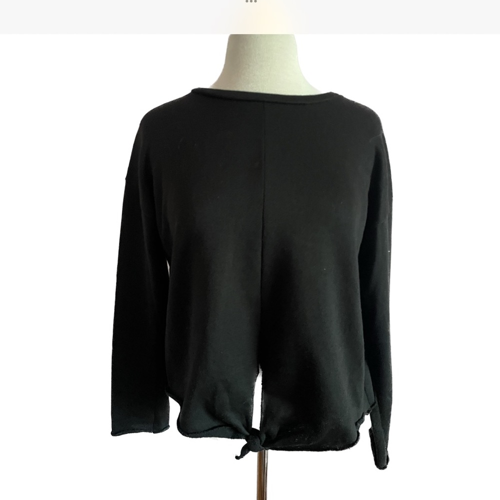 Black Women's Top with Knot Detail